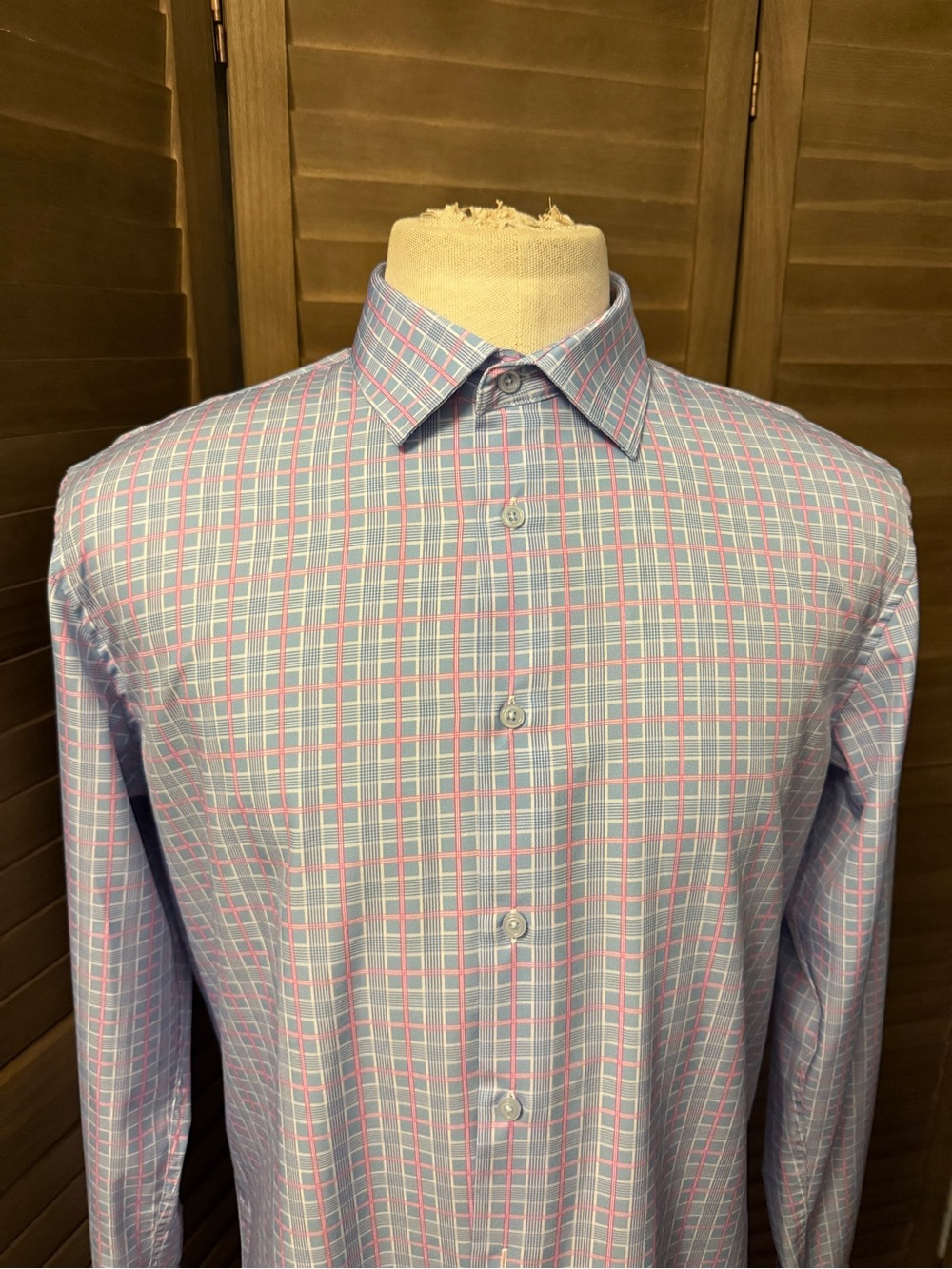 Collection by Michael Strahan Plaid Button-Up Shirt - Light Blue & Pink